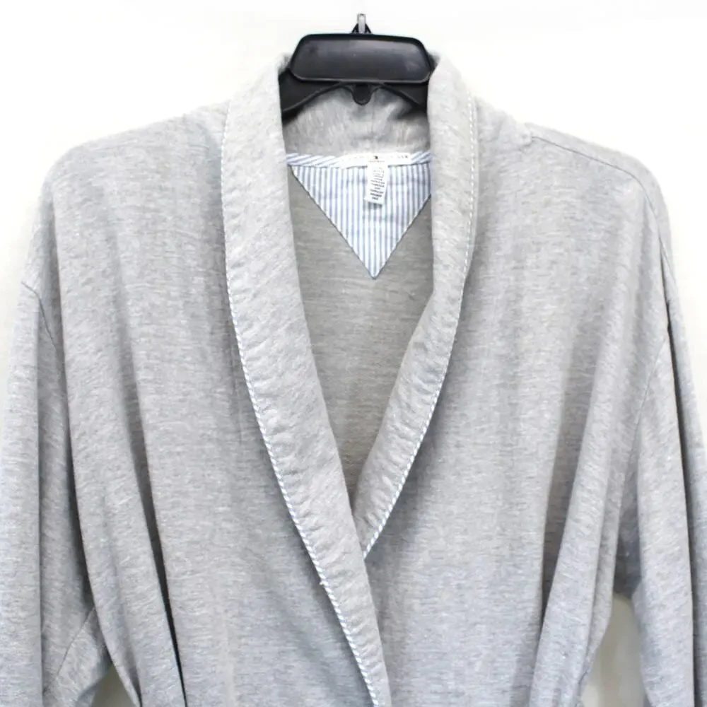 Tommy Hilfiger Gray Cotton Belt Pockets Cardigan Tunic Robe Pockets L/XL